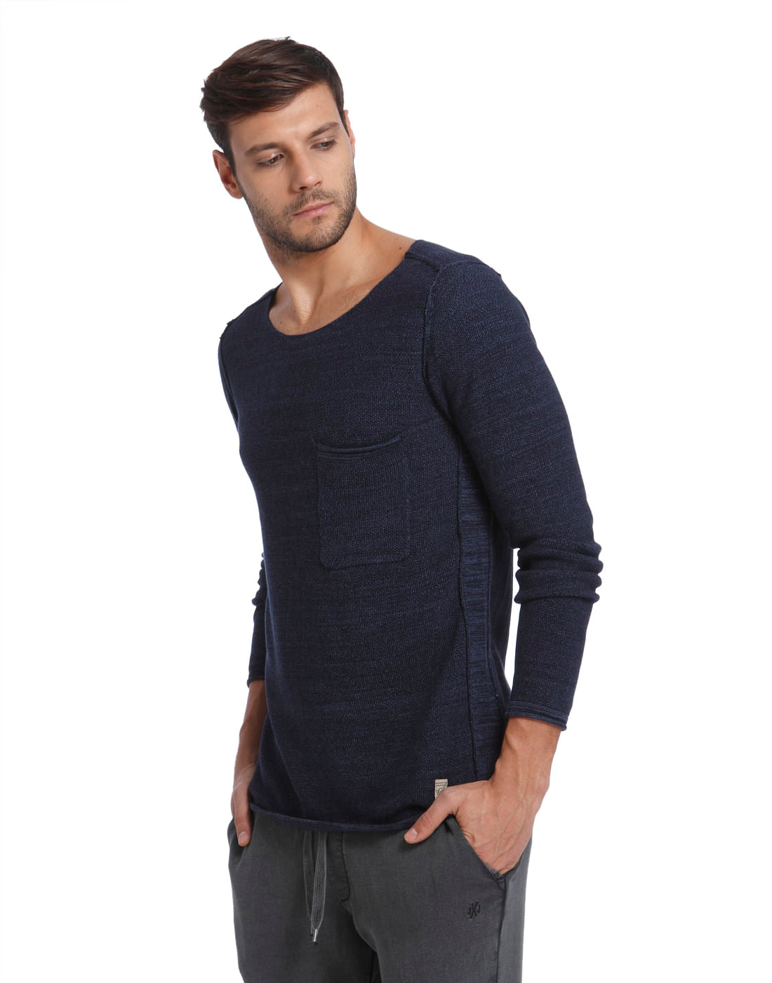 Blue Knit Pullover