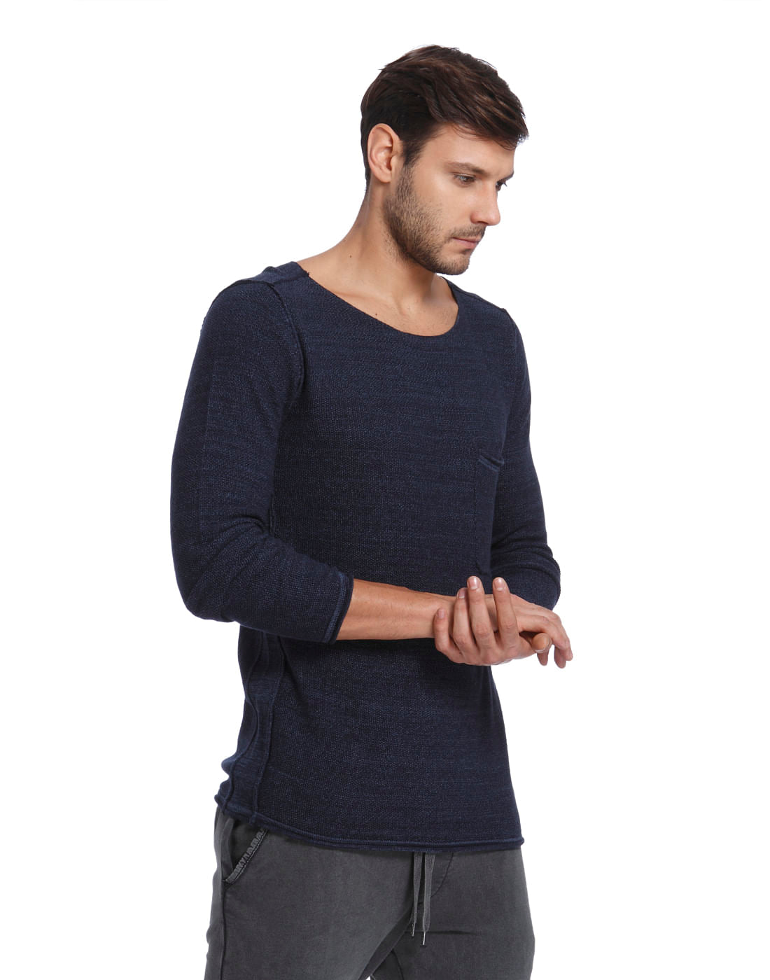 Blue Knit Pullover