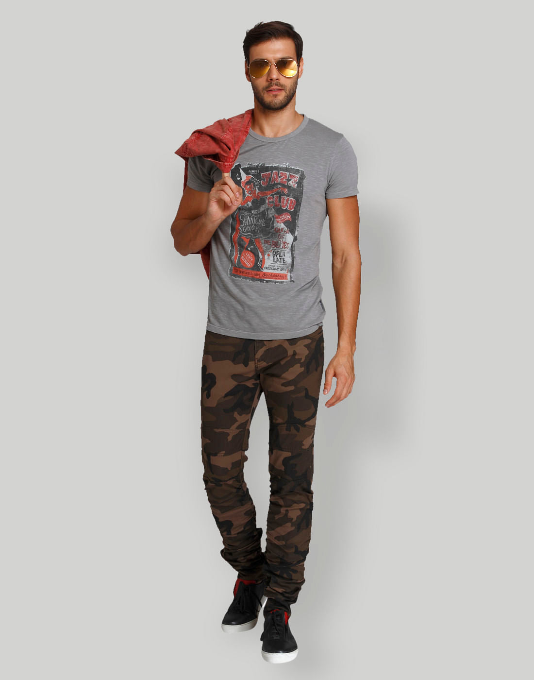 Brown Camo Print Pants