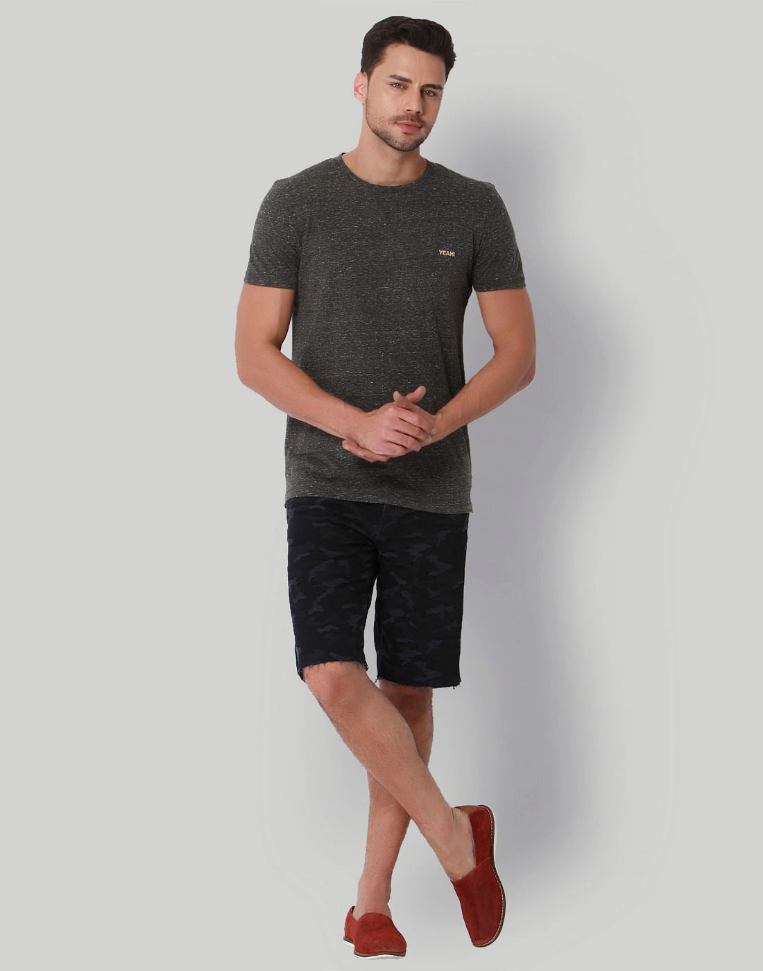 Black Printed Crew Neck T-Shirt