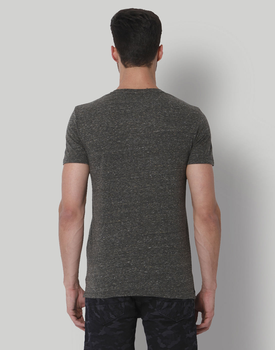 Black Printed Crew Neck T-Shirt
