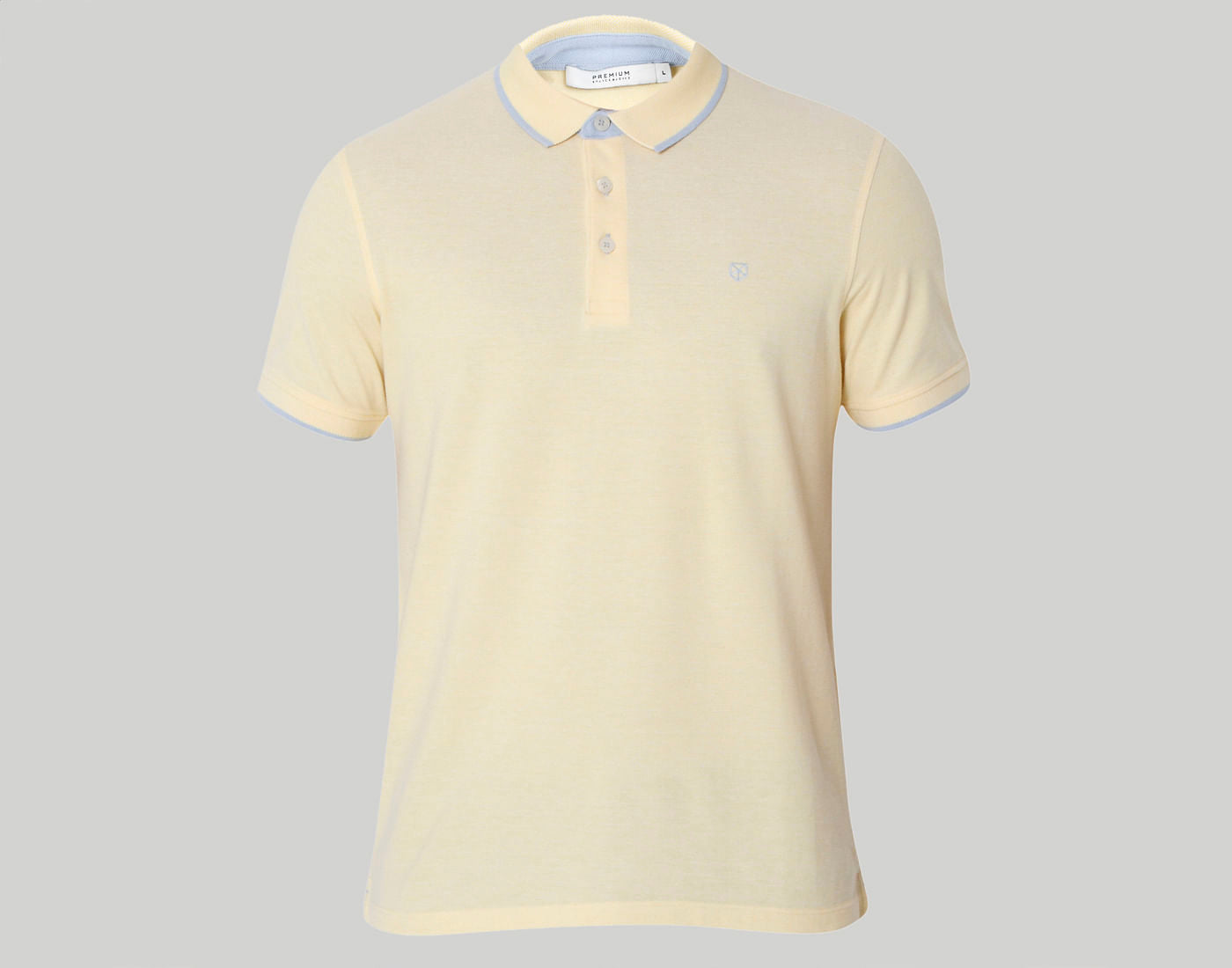 Yellow Contrast Tipping Polo Neck T-Shirt