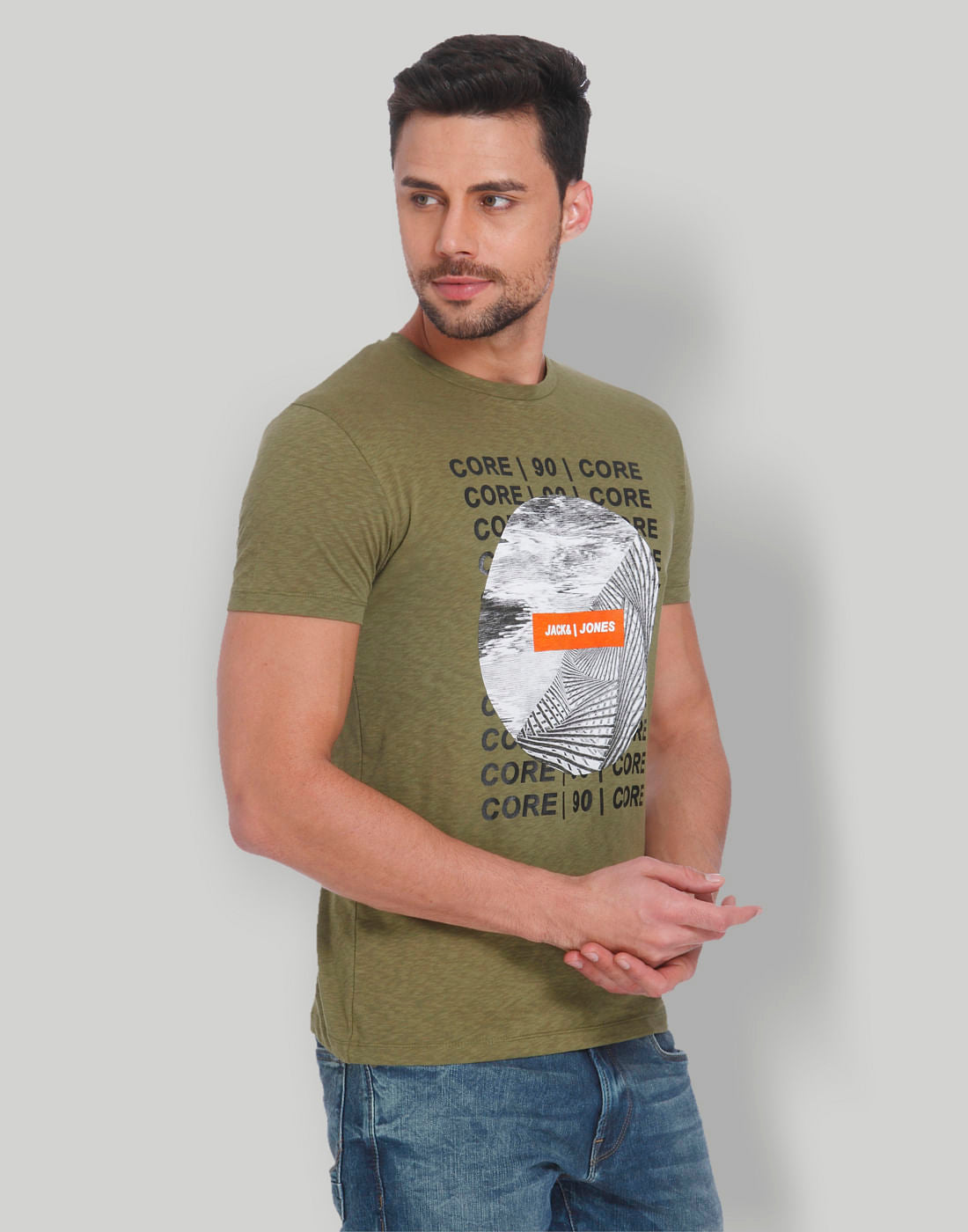Green Graphic Print Crew Neck T-Shirt