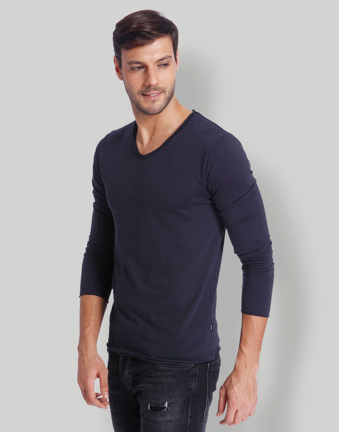 Navy Blue V-Neck T-Shirt