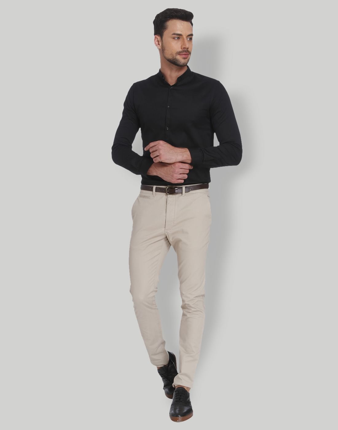 Beige Slim Fit Chinos