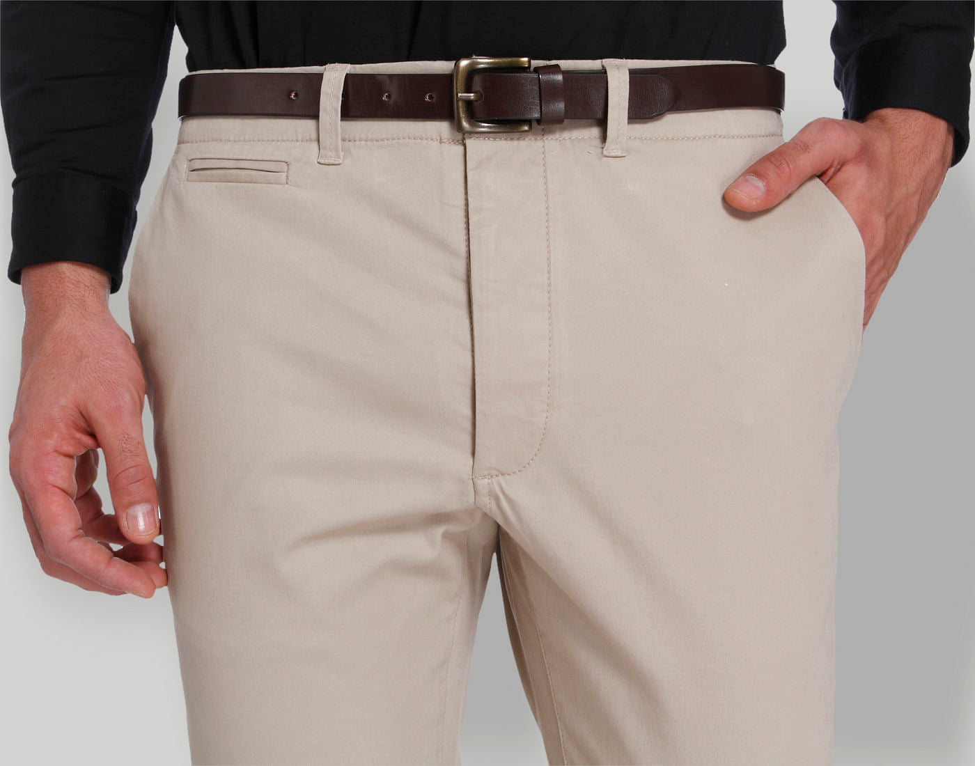 Beige Slim Fit Chinos
