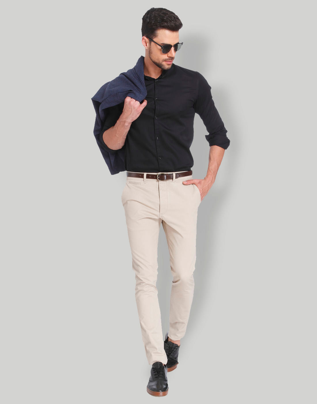 Beige Slim Fit Chinos
