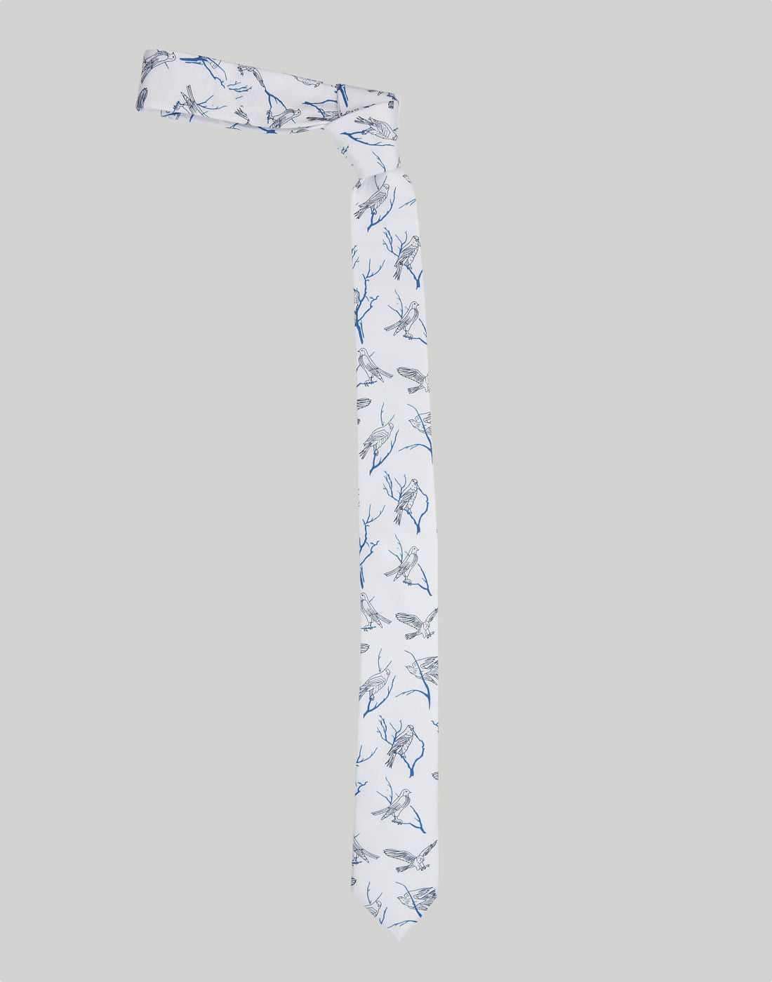 White Printed Tie - ONE