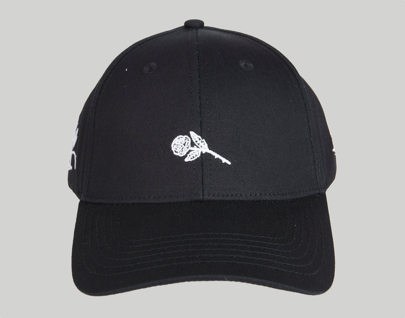 Black Embroidered Baseball Cap
