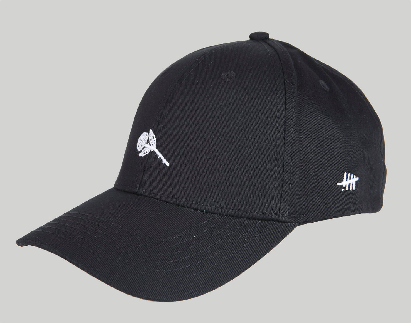 Black Embroidered Baseball Cap