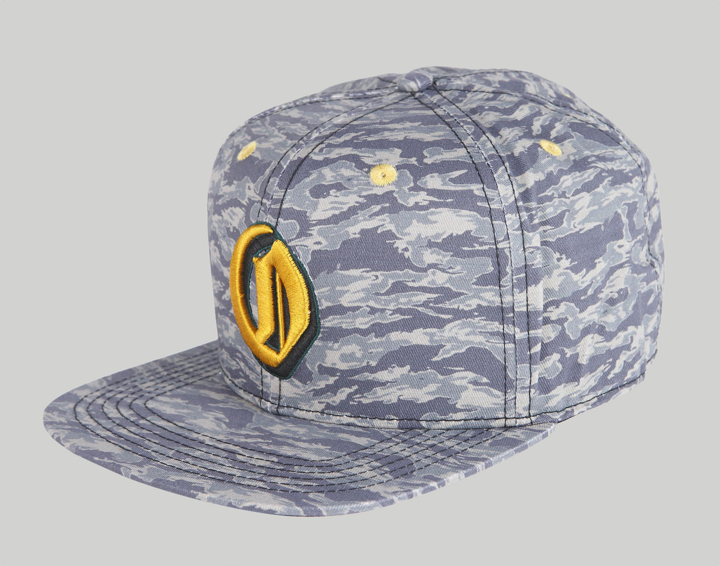 Green Abstract Print Snapback Cap