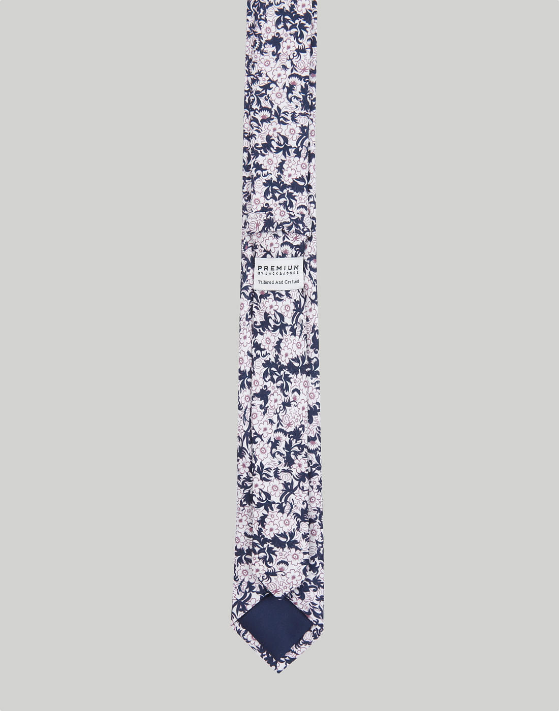 White Floral Print Tie