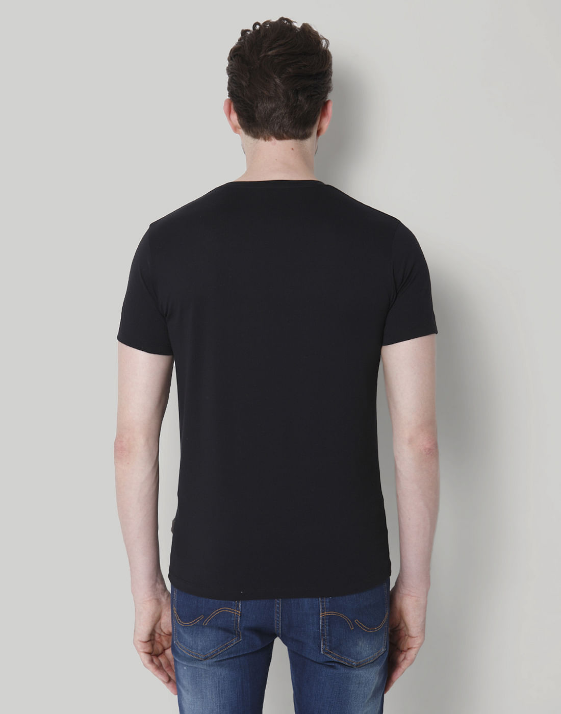 Black Graphic Print Crew Neck T-Shirt