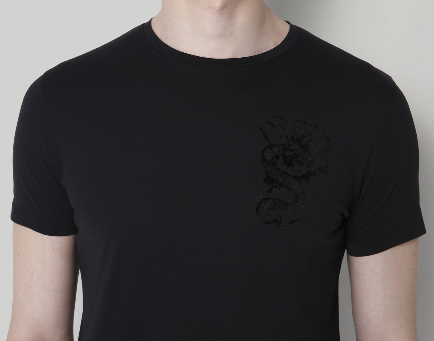 Black Graphic Print Crew Neck T-Shirt