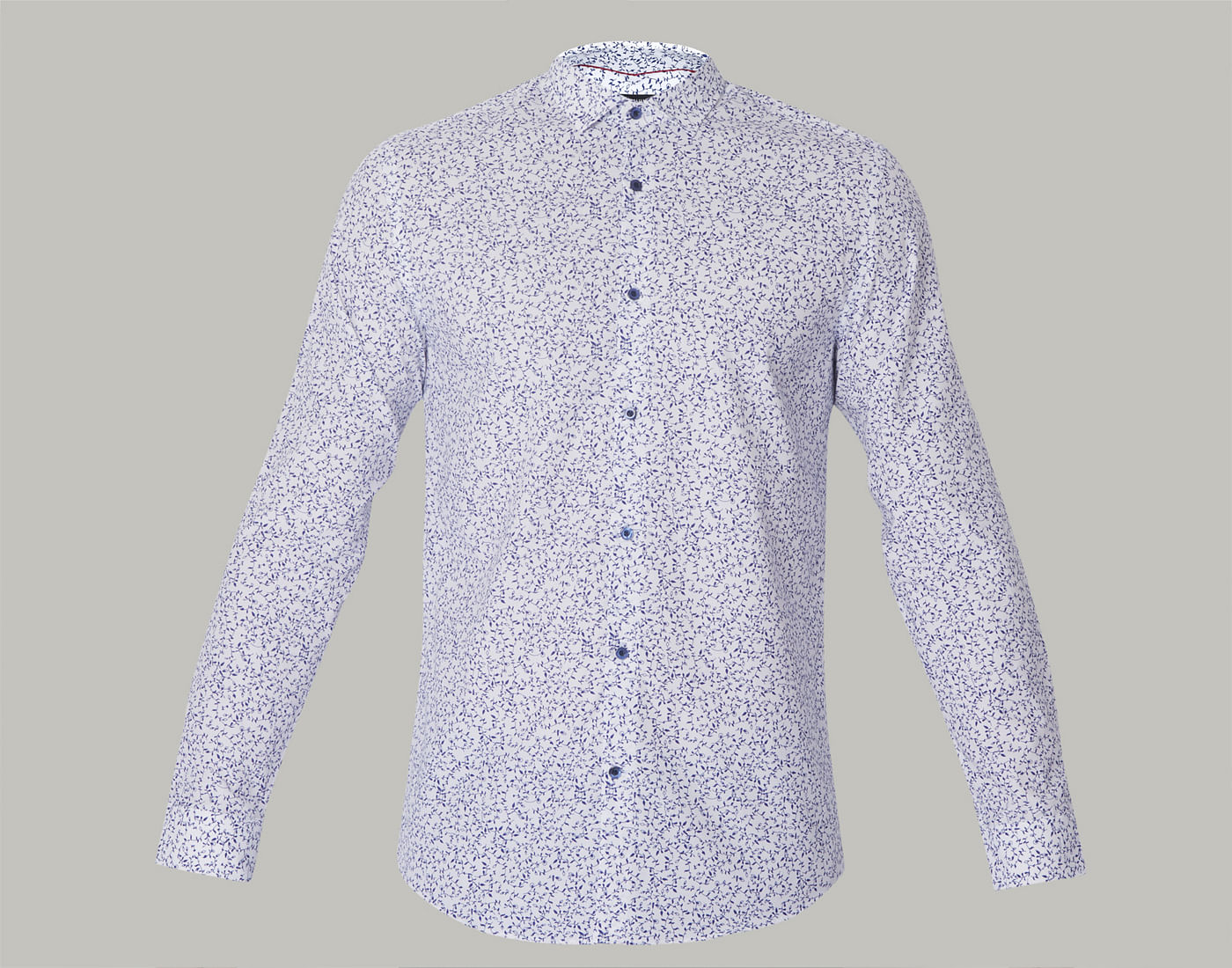 White All Over Print Full Sleeves Shirt