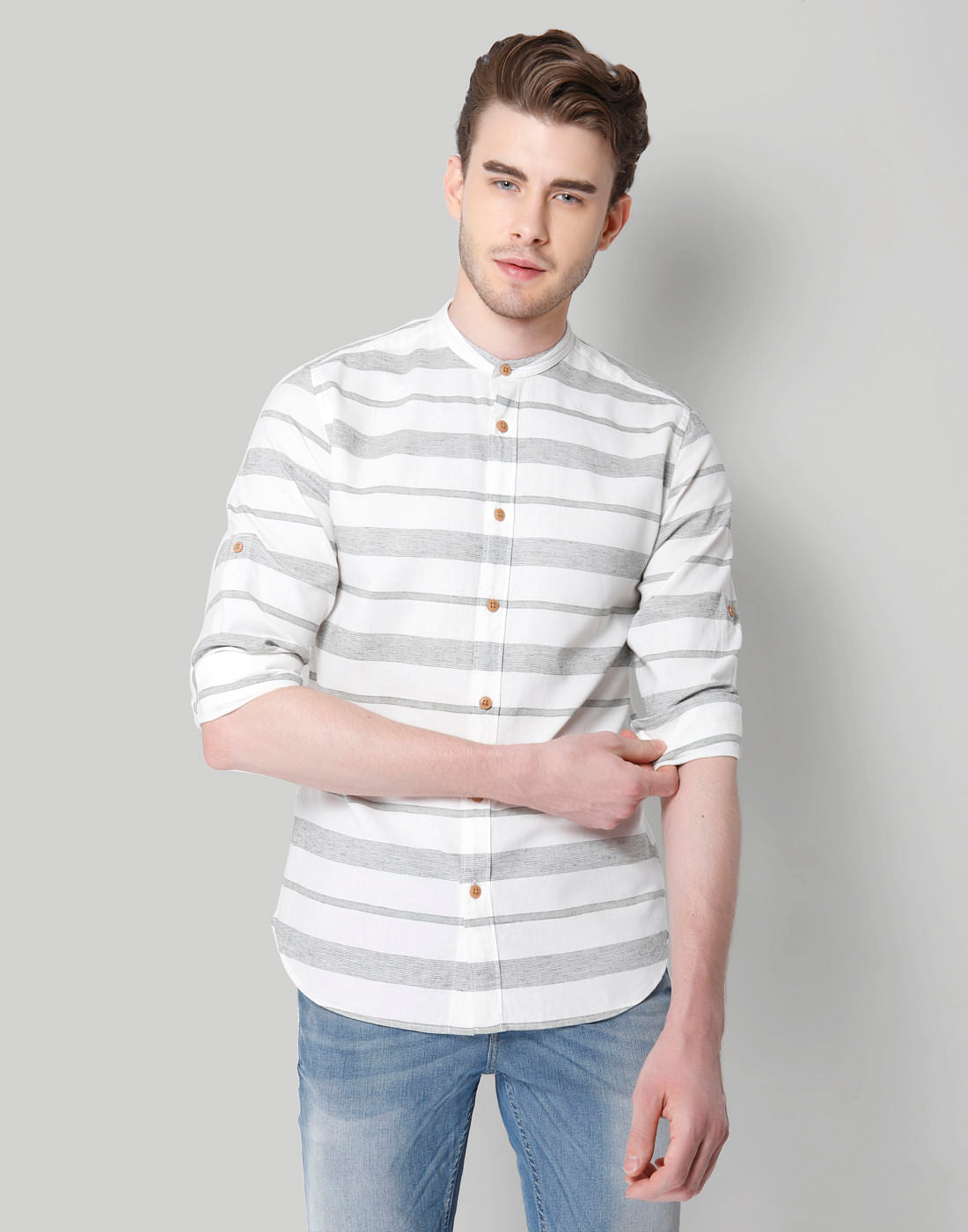 White Slim Fit Shirts - L