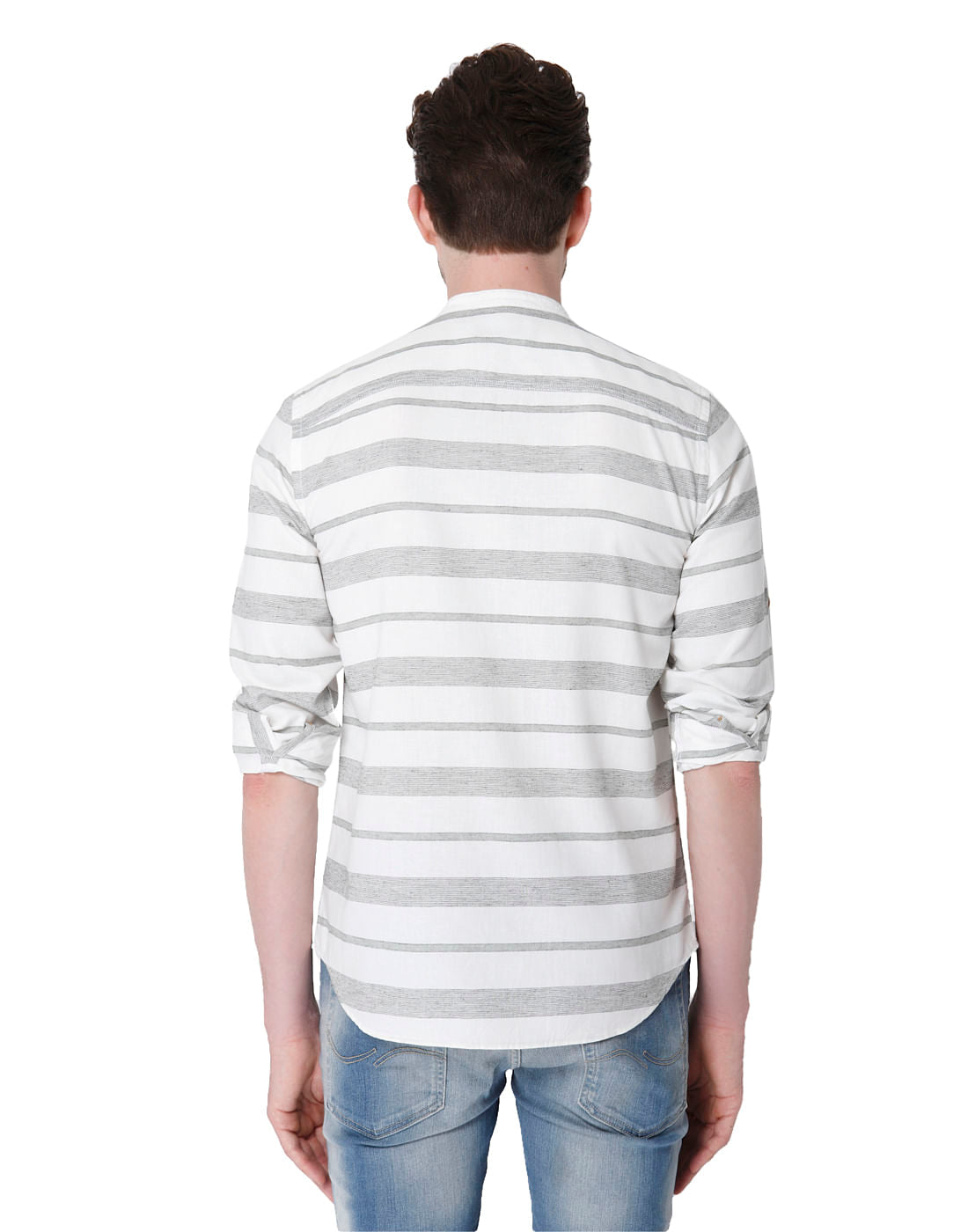 White Striped Full Sleeves Shirt