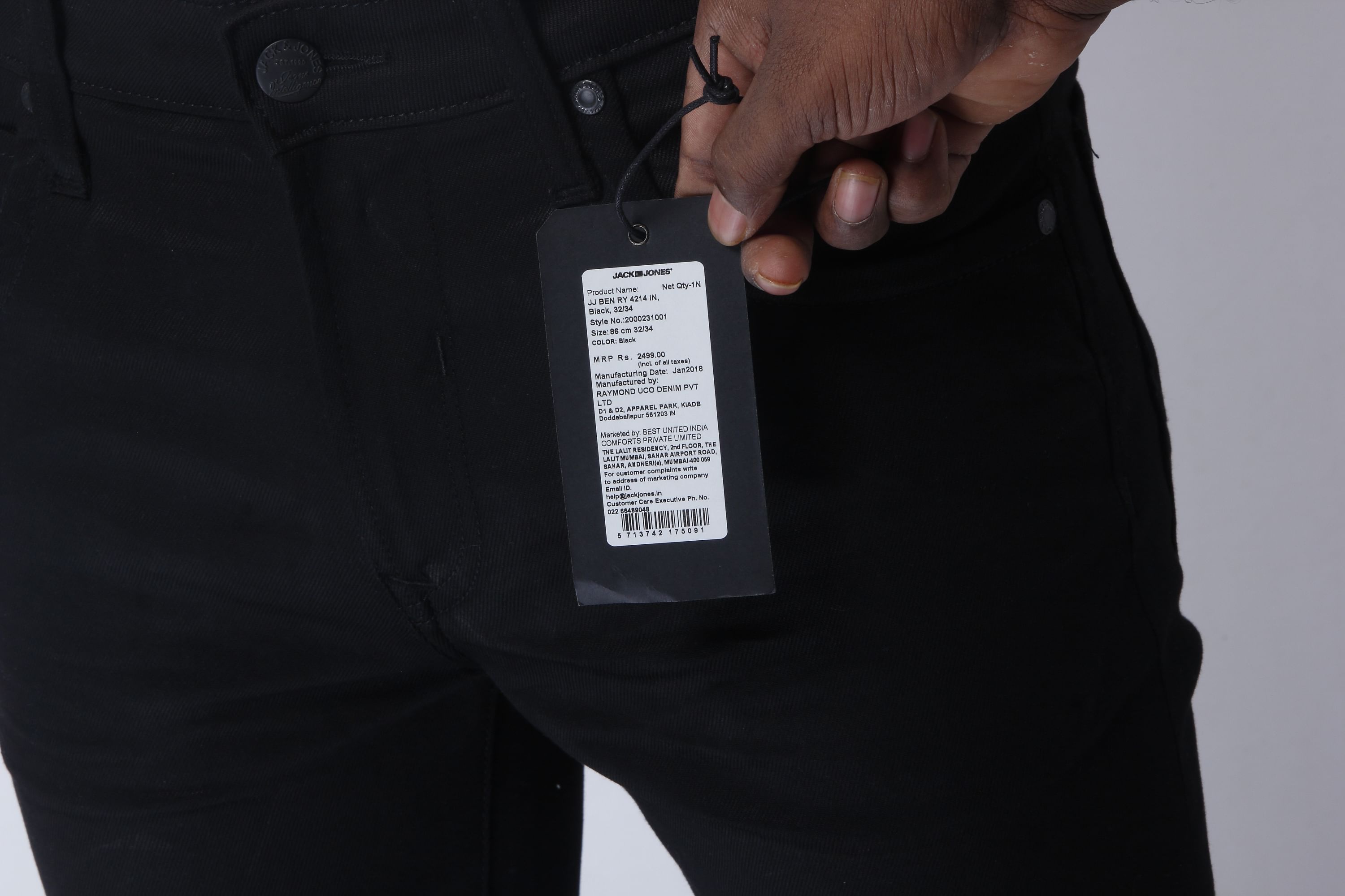Black Low Rise Ben Skinny Fit Jeans