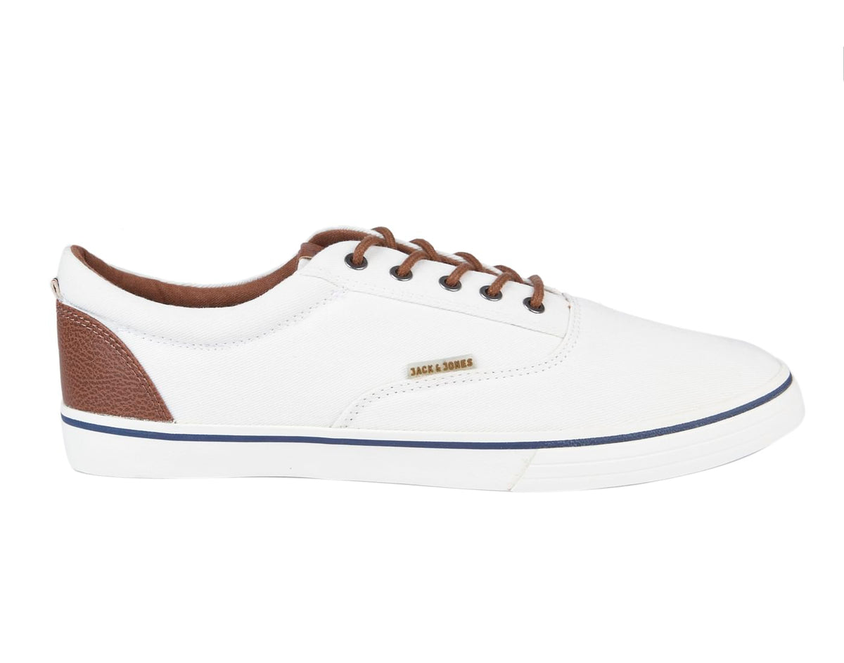 White Colourblocked Canvas Sneakers - 6