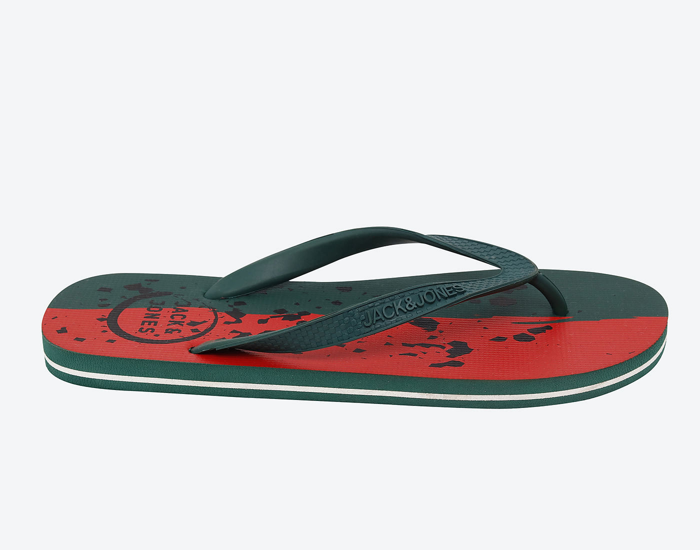 Green & Red Flag Print Flip Flops