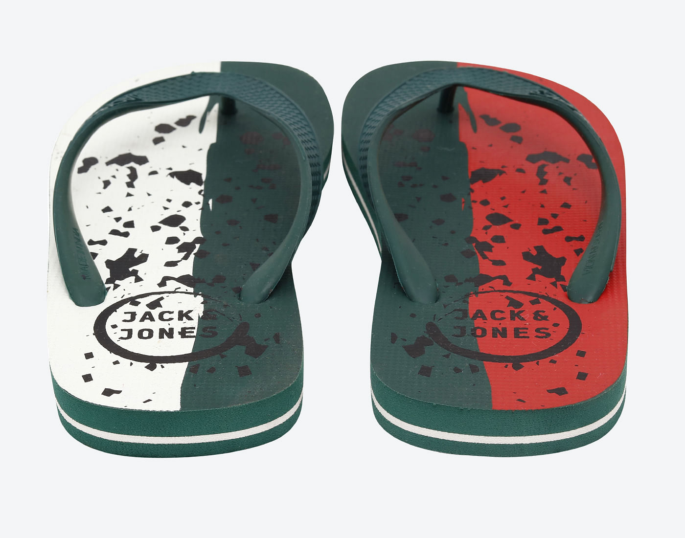 Green & Red Flag Print Flip Flops