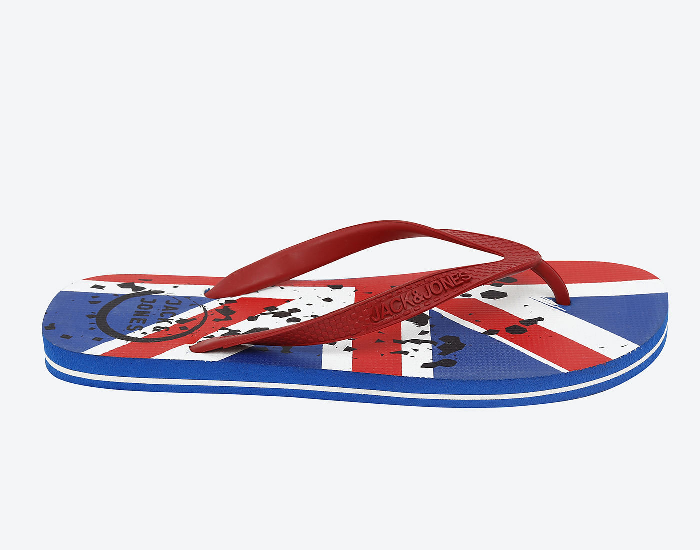 Blue & Red Flag Print Flip Flops