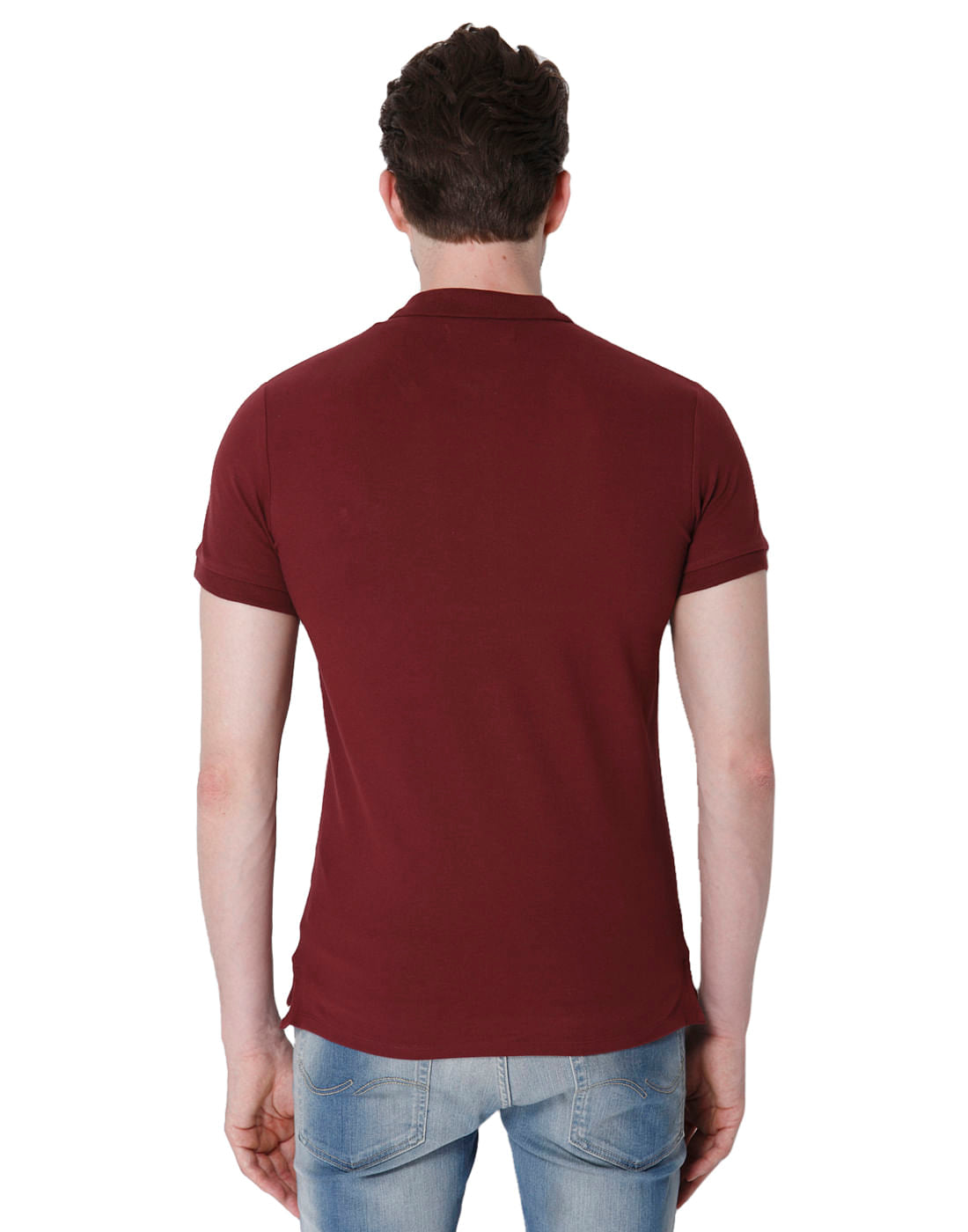 Maroon Polo Neck T-shirt