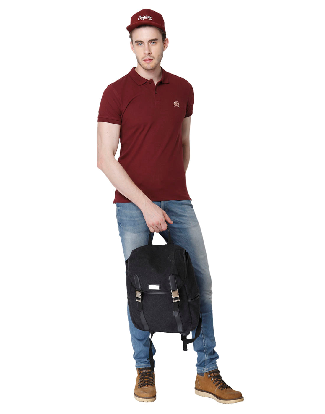 Maroon Polo Neck T-shirt