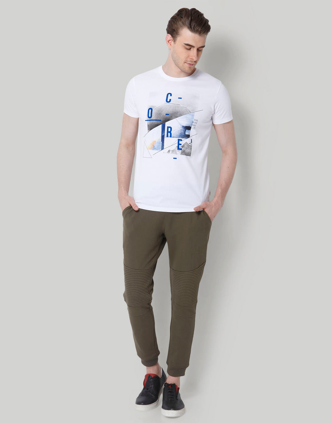 White Graphic Print Crew Neck T-Shirt