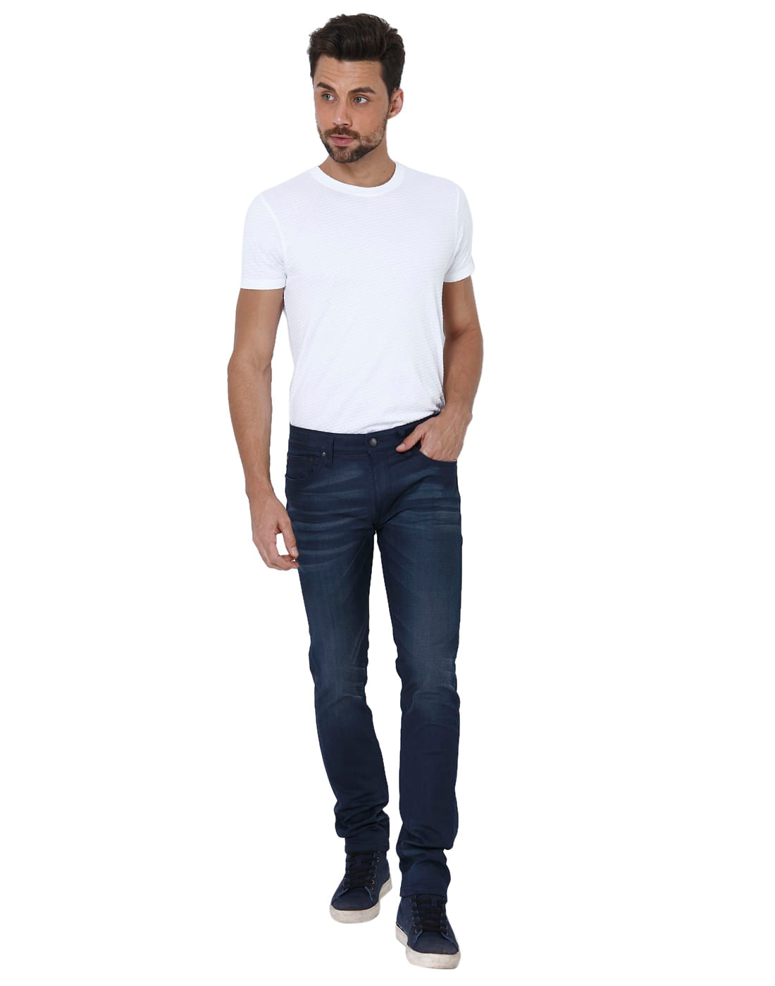Dark Blue Washed Ben Skinny Jeans