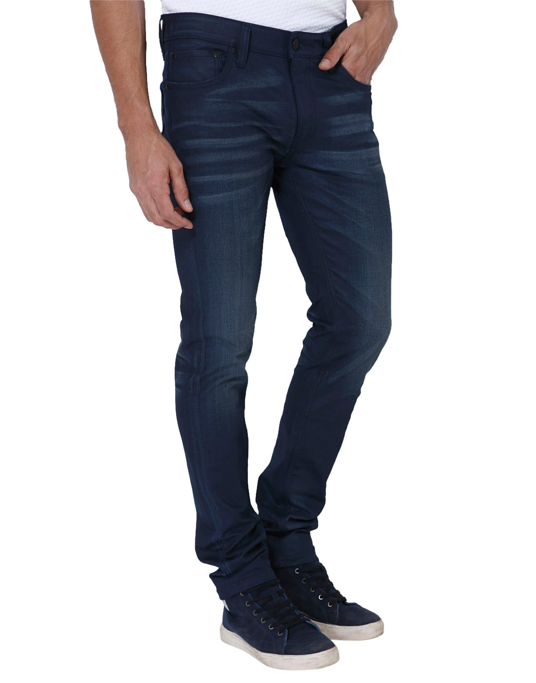 Dark Blue Washed Ben Skinny Jeans
