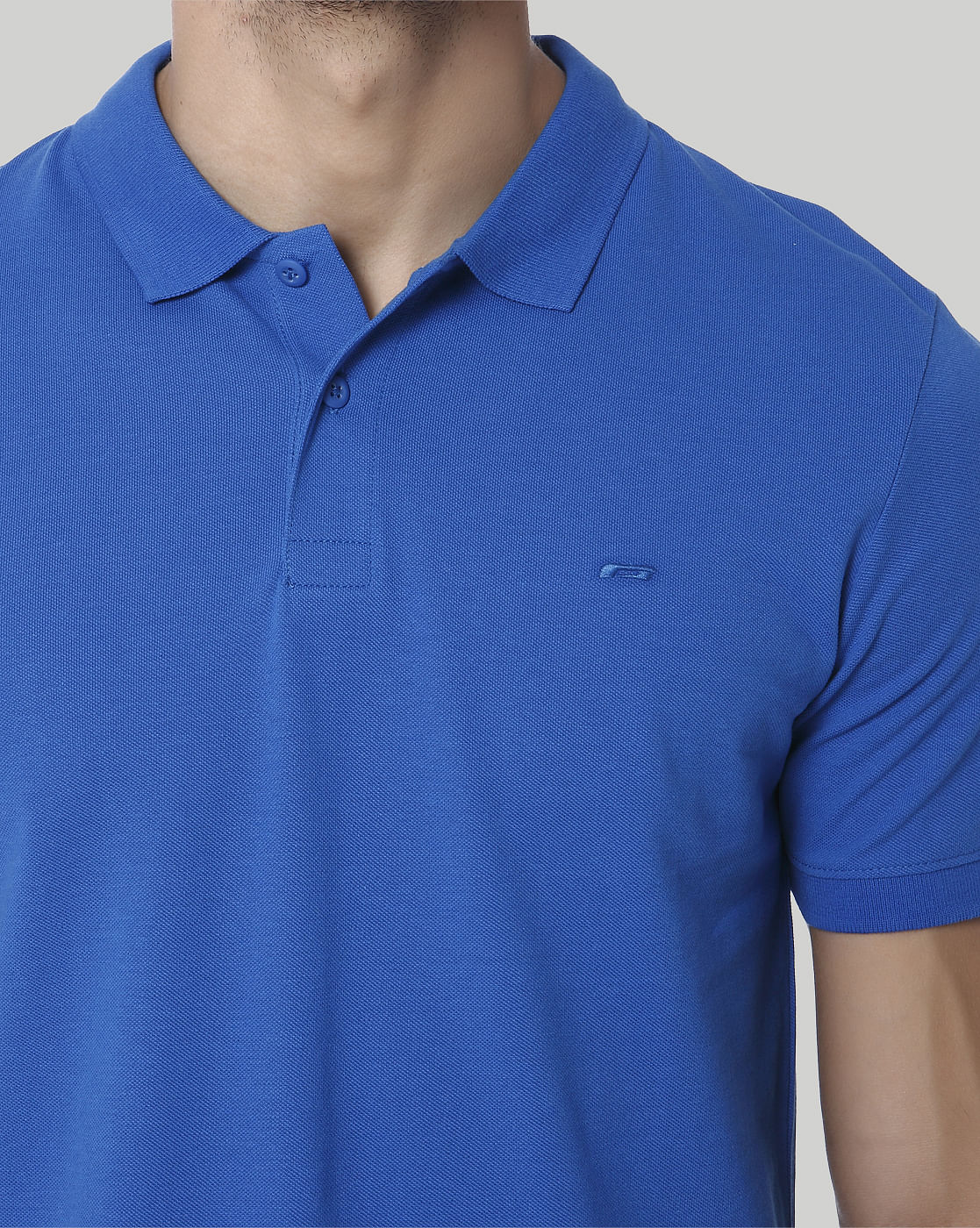 Blue Polo Neck T-Shirt