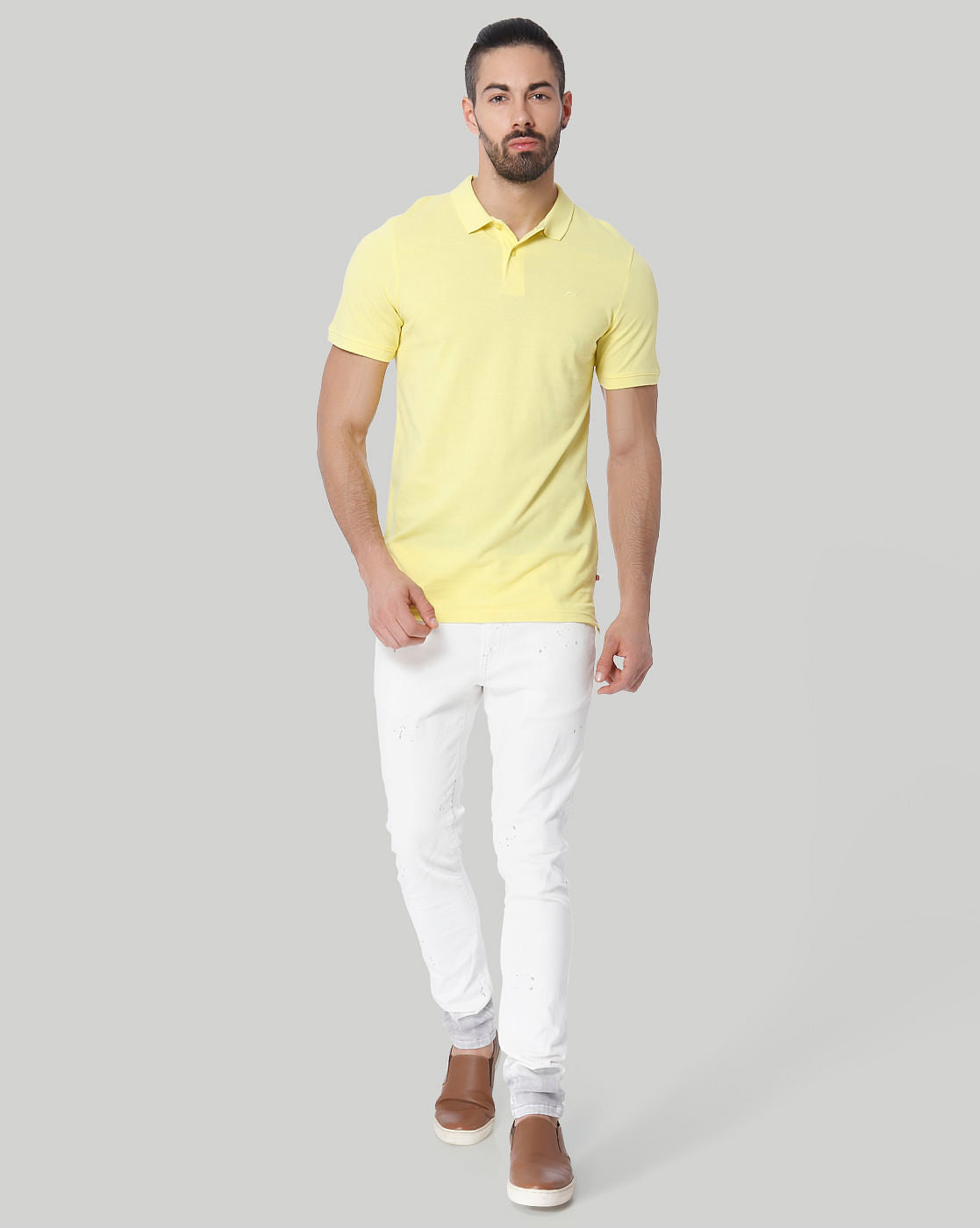 Yellow Polo Neck T-Shirt