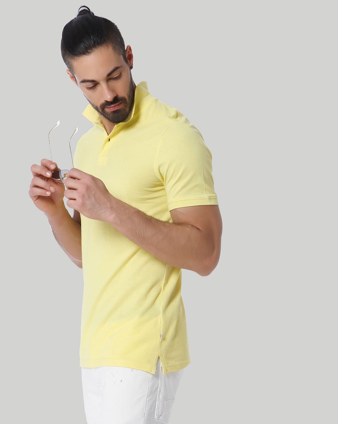 Yellow Polo Neck T-Shirt