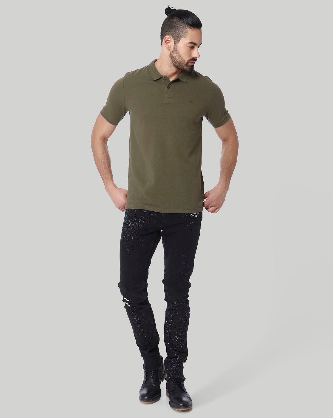 Green Polo Neck T-Shirt