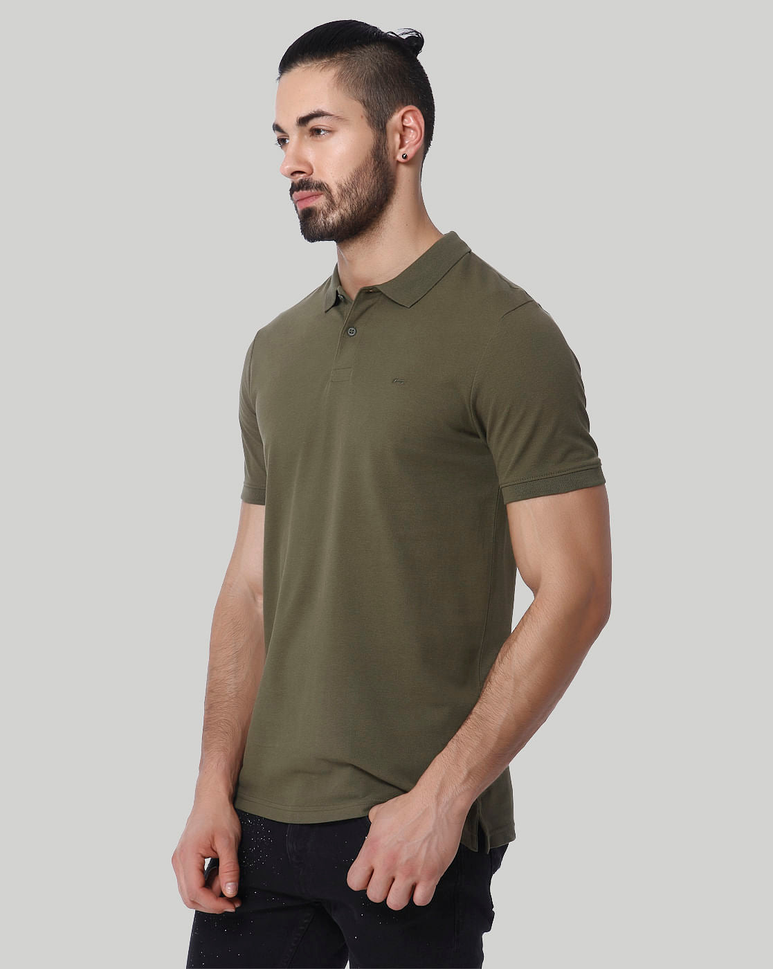 Green Polo Neck T-Shirt