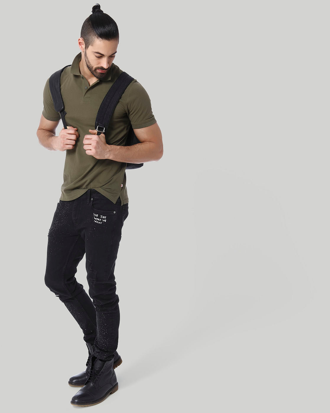 Green Polo Neck T-Shirt
