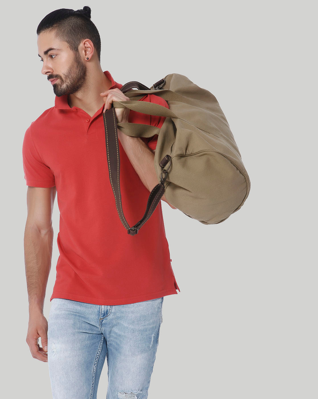 Red Polo Neck T-Shirt