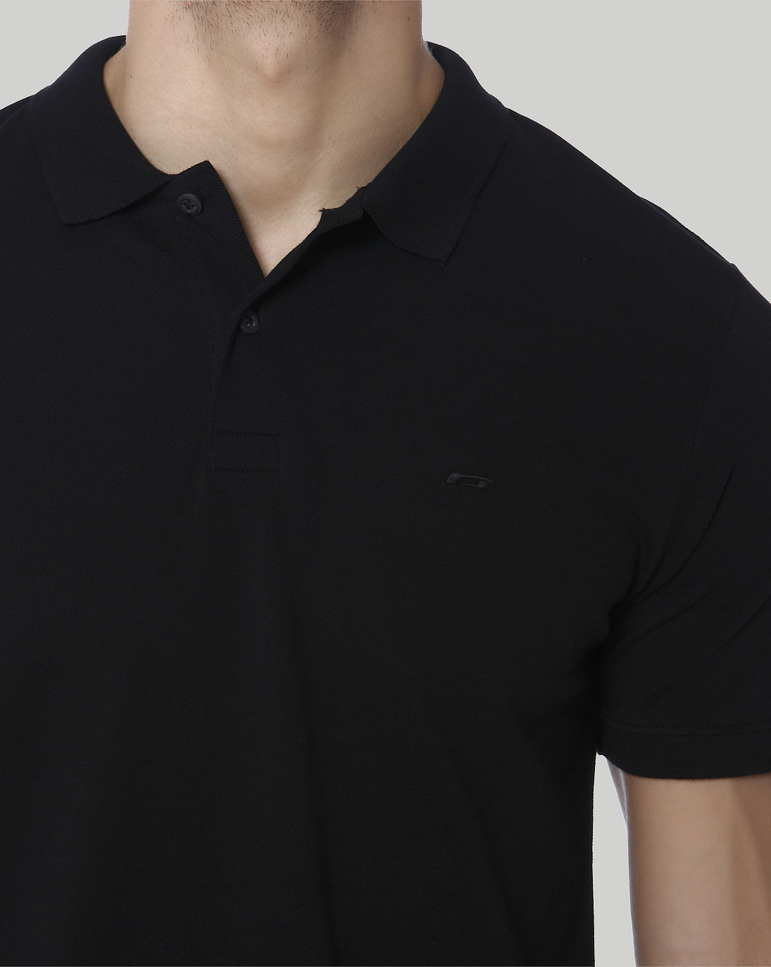 Black Polo Neck T-Shirt
