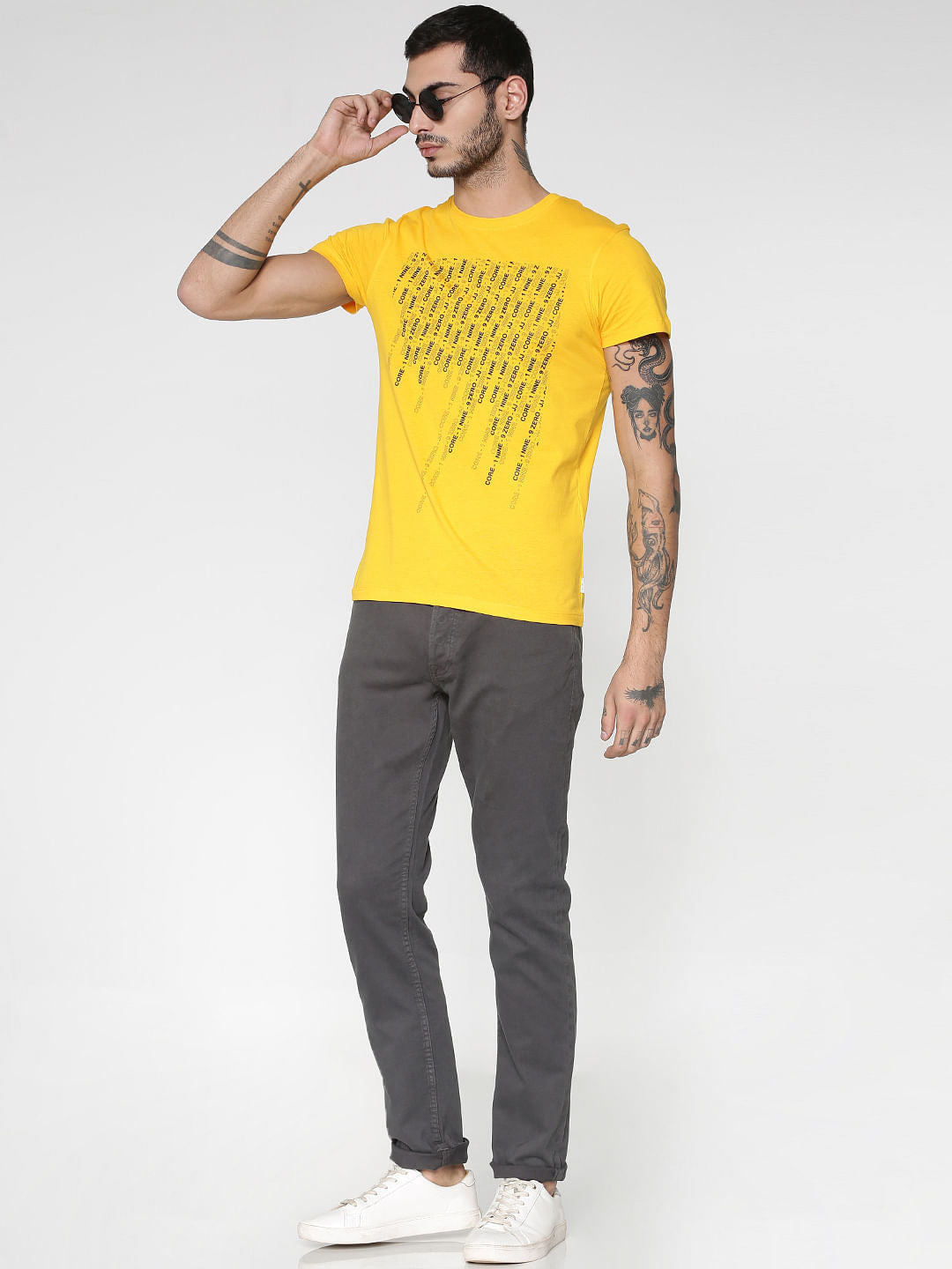 Grey Low Rise Over Dyed Slim Fit Pants