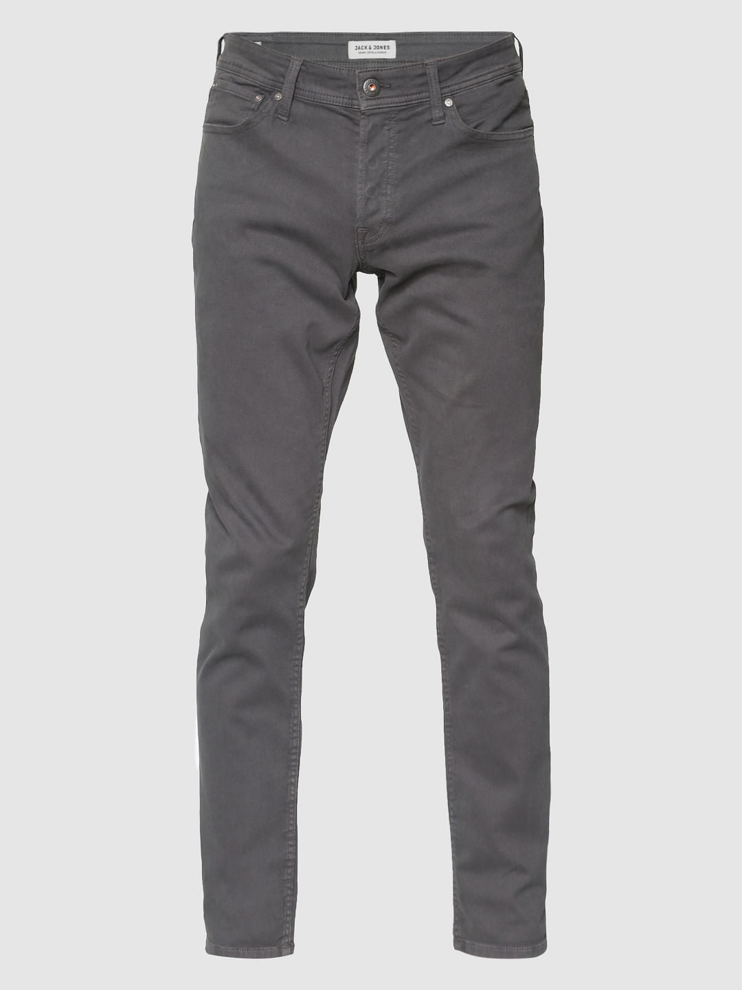 Grey Low Rise Over Dyed Slim Fit Pants