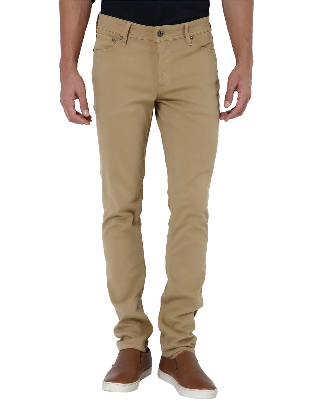 Brown Low Rise Slim Fit Pants - 28/32