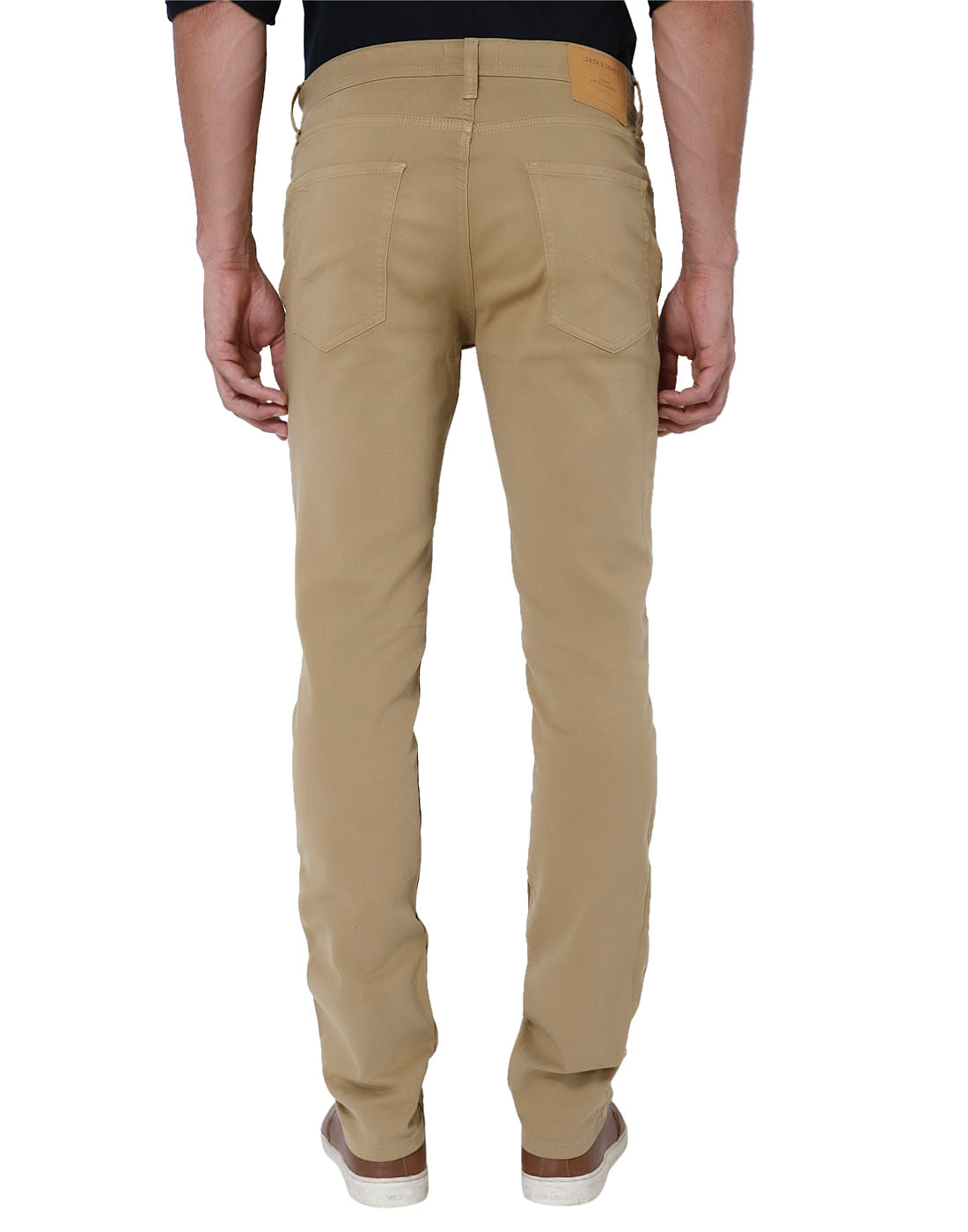 Brown Low Rise Slim Fit Pants