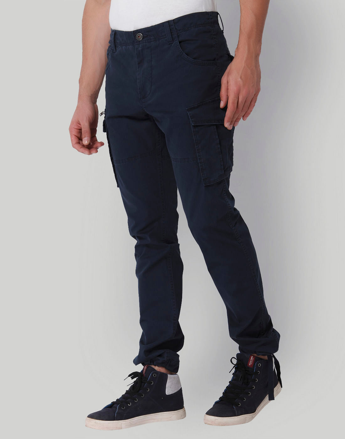 Blue Regular Fit Casual Pants