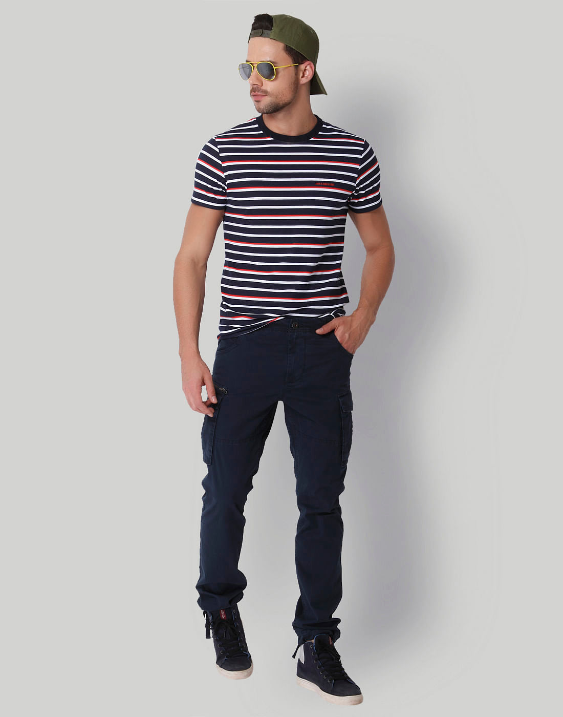 Blue Regular Fit Casual Pants