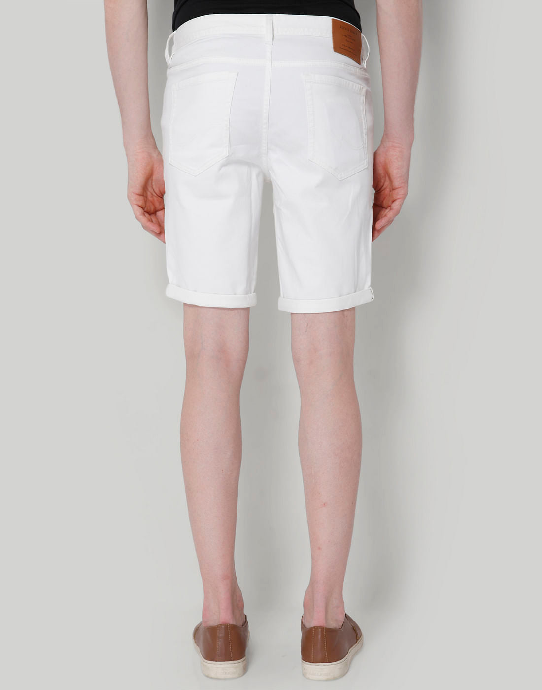 White Slim Fit Shorts