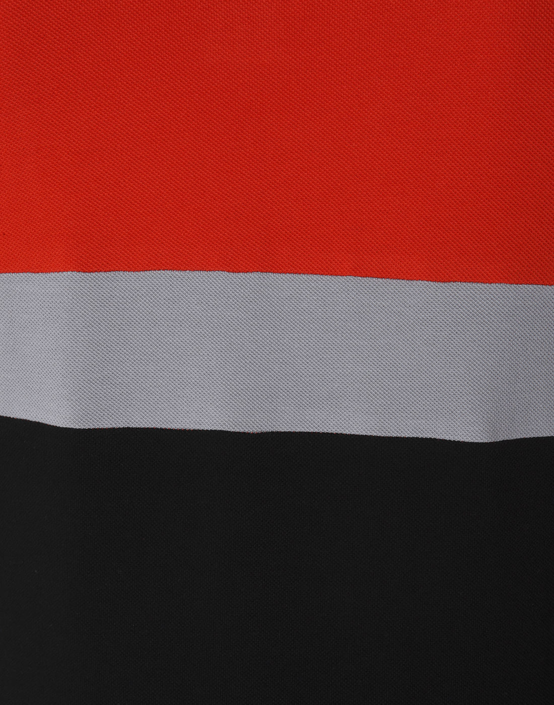 Red Colourblocked Polo Neck  T-Shirt