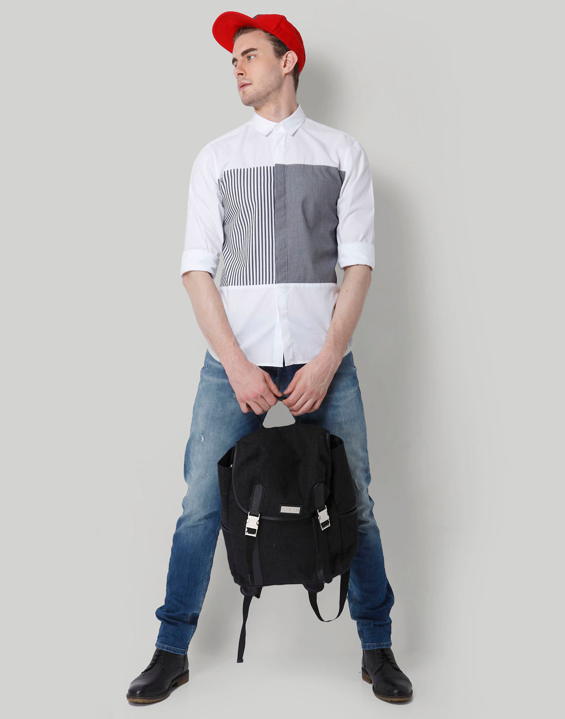 White Striped Full Sleeves Shirt