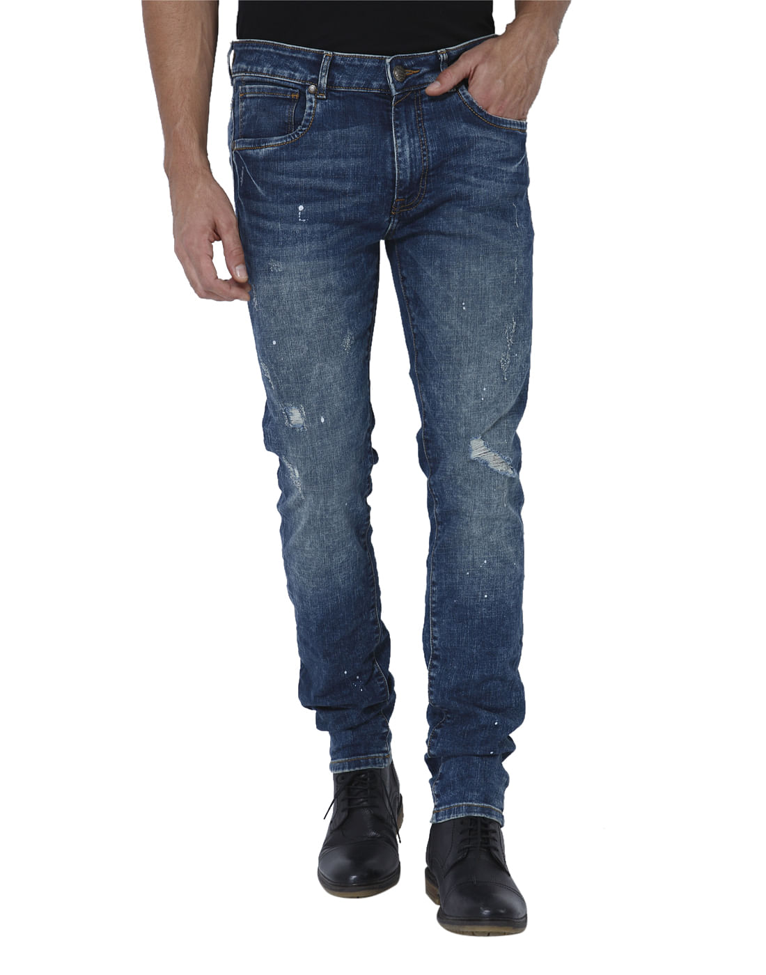 Blue Ripped Ben Skinny Fit Jeans - 28/32