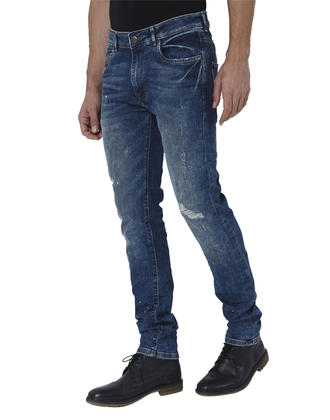 Blue Ripped Ben Skinny Fit Jeans